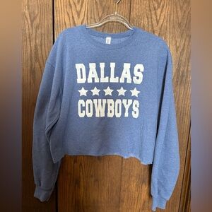 Blue cropped Dallas cowboys sweatshirt